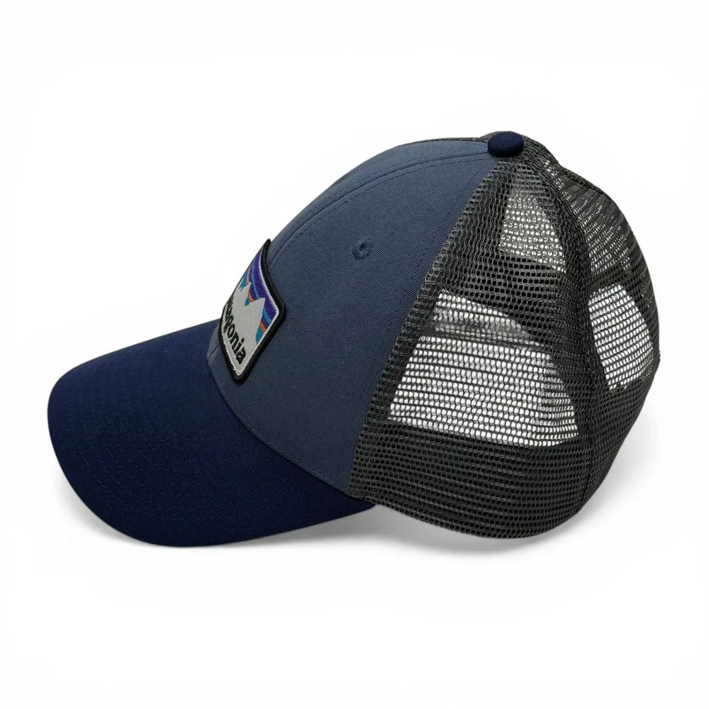 Patagonia P-6 Logo LoPro Trucker Hat Mens Dolomite Blue Mesh Snapback 38182 SP19